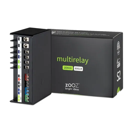 Zooz 800 Series Z-Wave Long Range MultiRelay ZEN16 800LR with 3 Dry Contact Relays (20A, 15A, 15A)